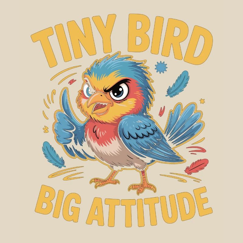 Tiny Bird Big Attitude Vogel Spruch