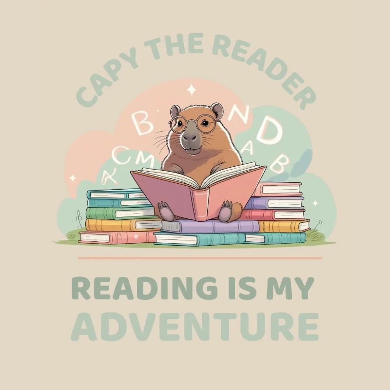Capybara while reading - Reading adventure