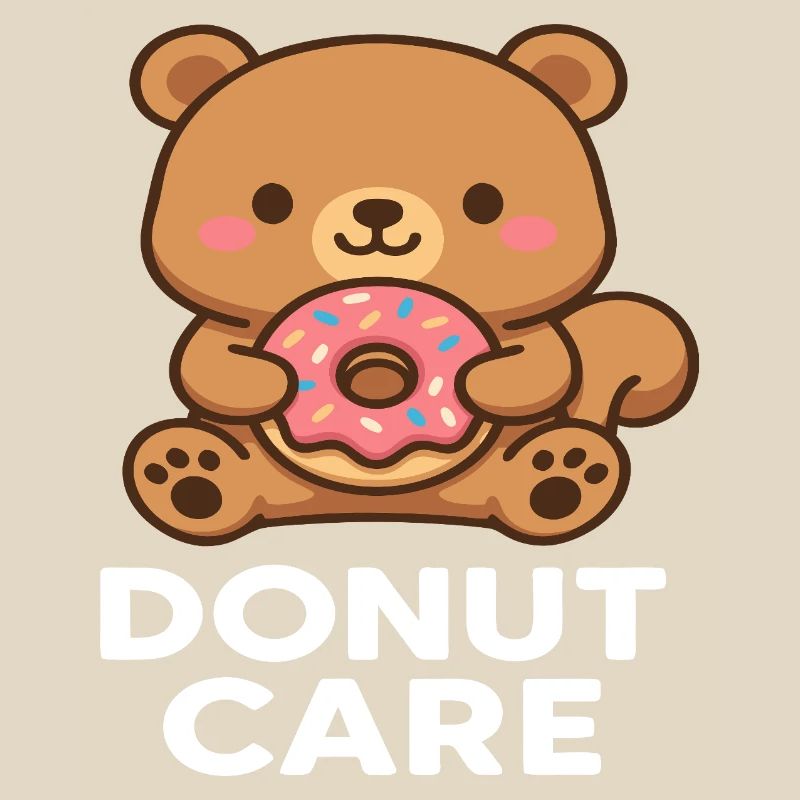 Cuddly bear with donut accessory