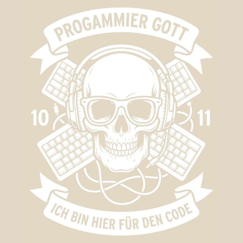 Code Schädel mit Kopfhörern