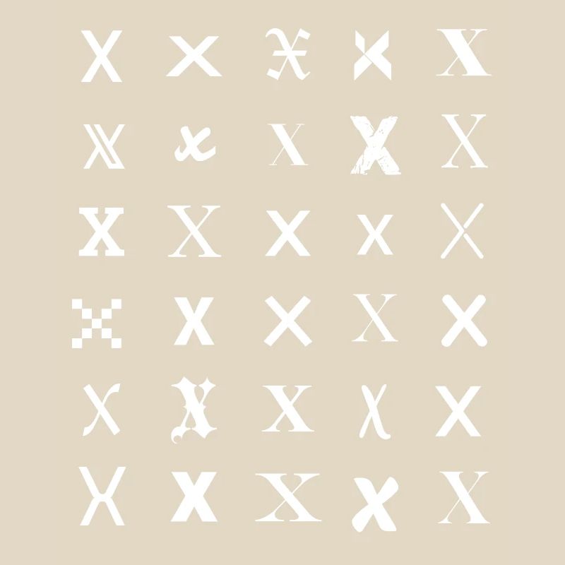 Typography Monogram X Pattern
