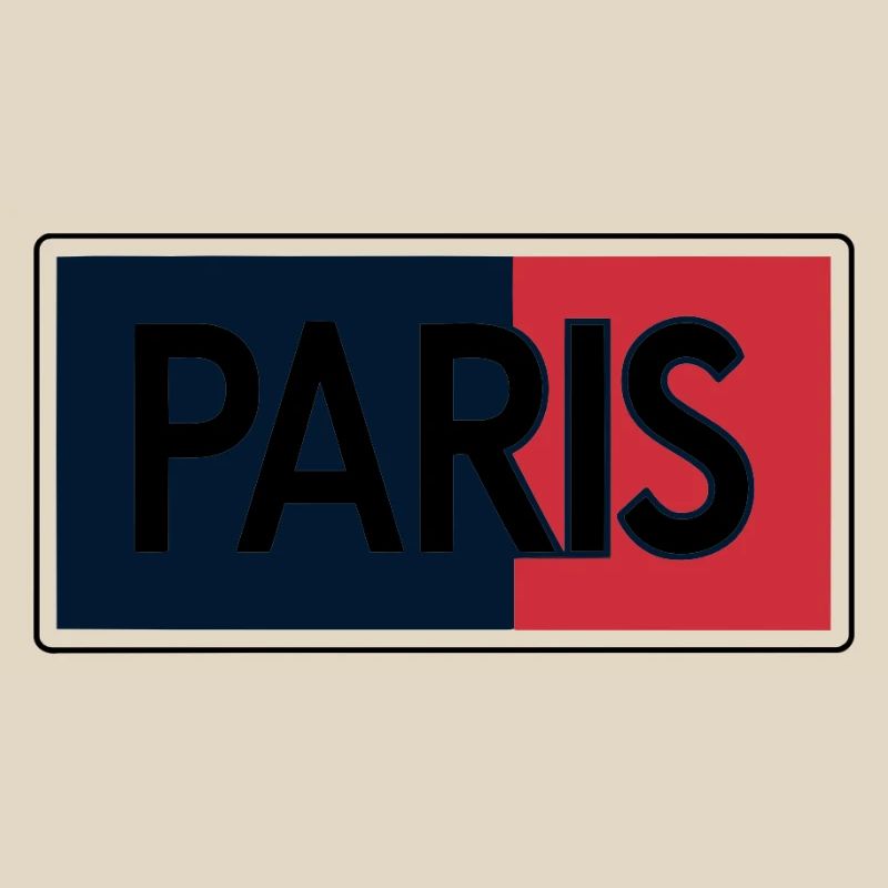 Paris Drapeau Split Typographie