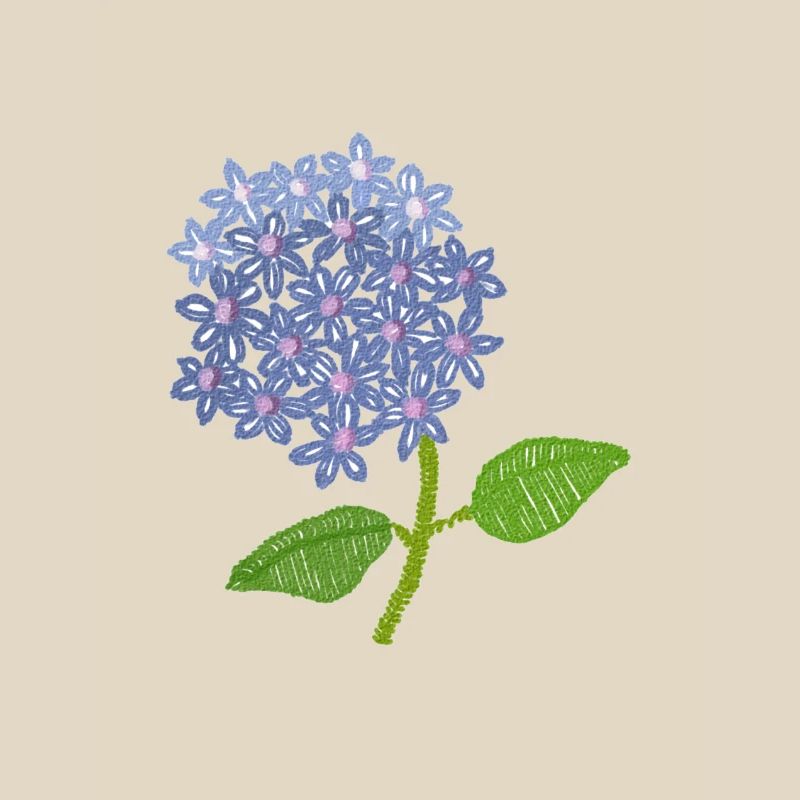 embroidered hydrangea