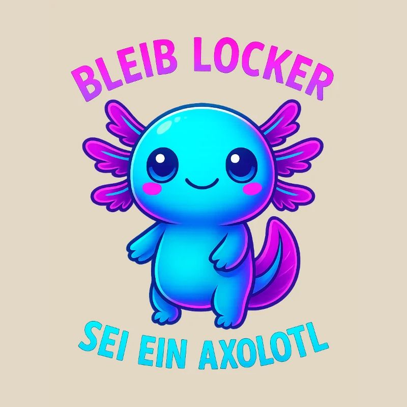 Bleib locker sei ein Axolotl | Neon Spruch Design