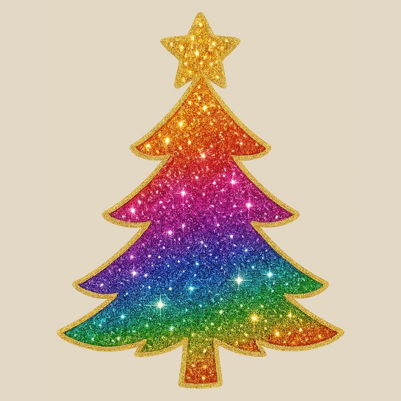 Rainbow Glitter Christmas Tree