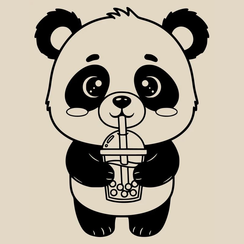 Panda with drinking cup