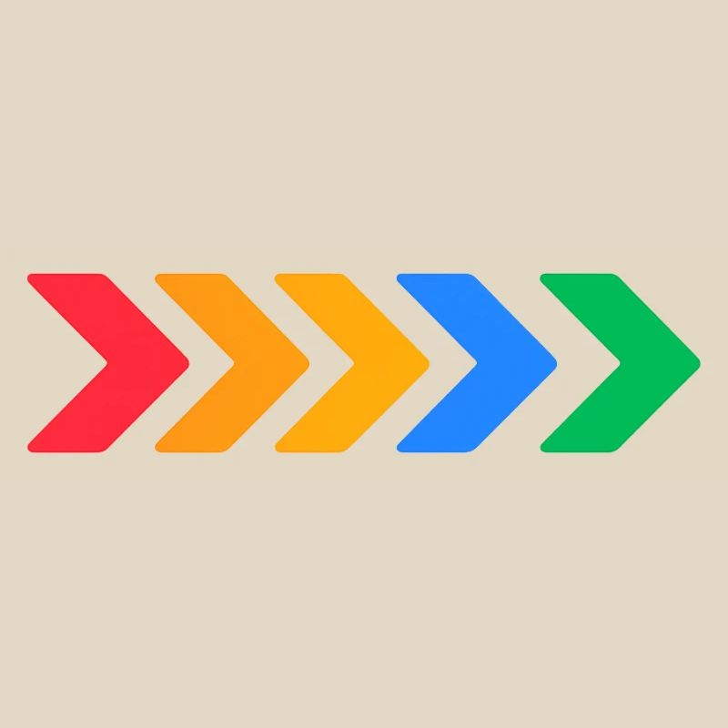 Flèches colorées - Progrès en cinq couleurs
