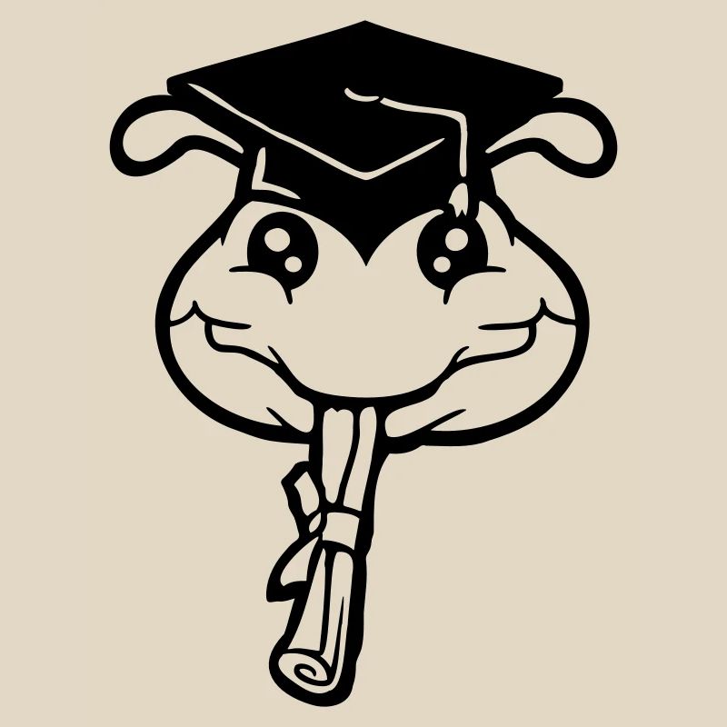 Caterpillar High School Graduation Passed College Worm