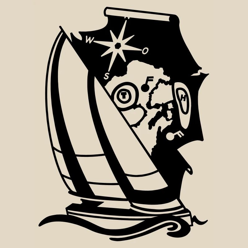 Sailing Yacht Sailing Ship with Compass Nautical Chart Sailing
