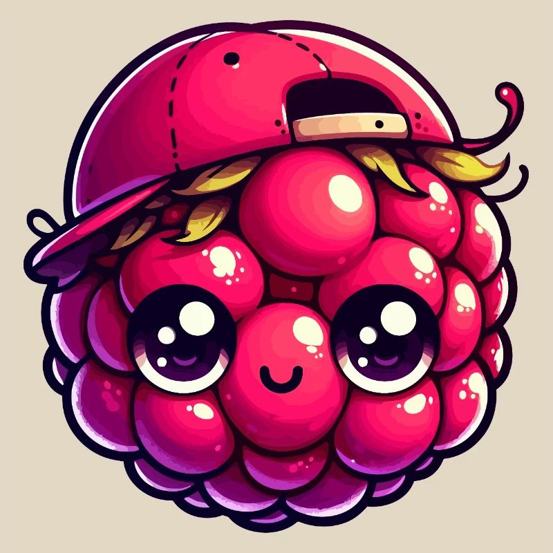 Adorable Raspberry with Cap