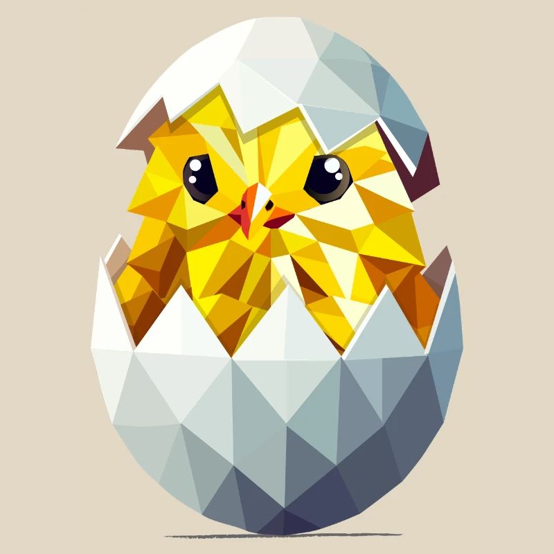 Chick in the Egg – Modern Easter Illustration