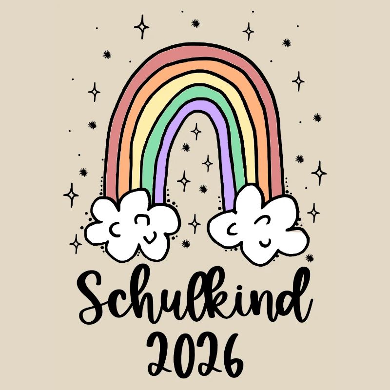 Schulkind 2026 Einschulung Mädchen Regenbogen