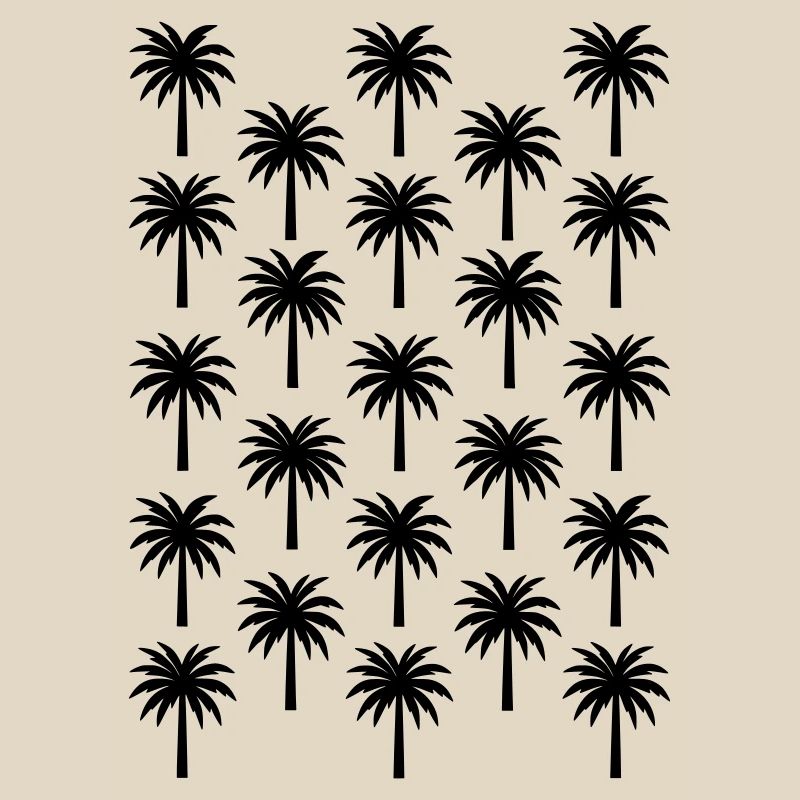Palm Tree Pattern Black Palm Tree