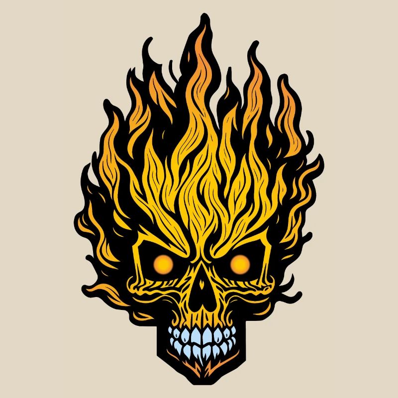 Flammender Schädel