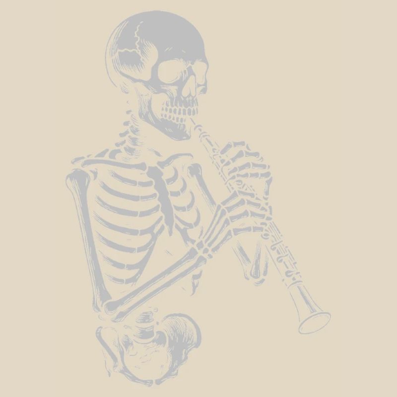 Skeleton Playing oboe