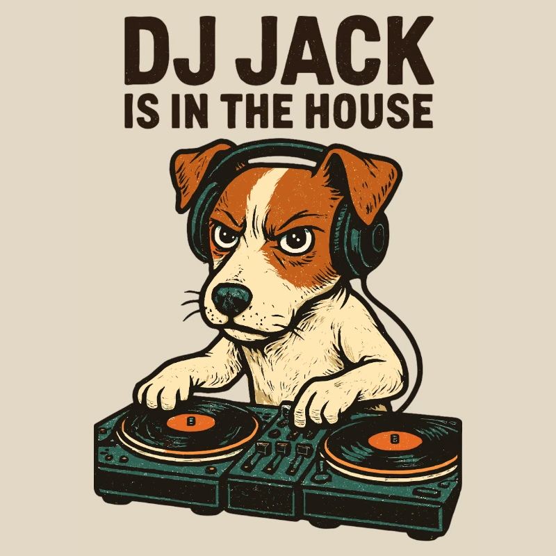 Jack Russell Terrier DJ Turntables Techno Gift