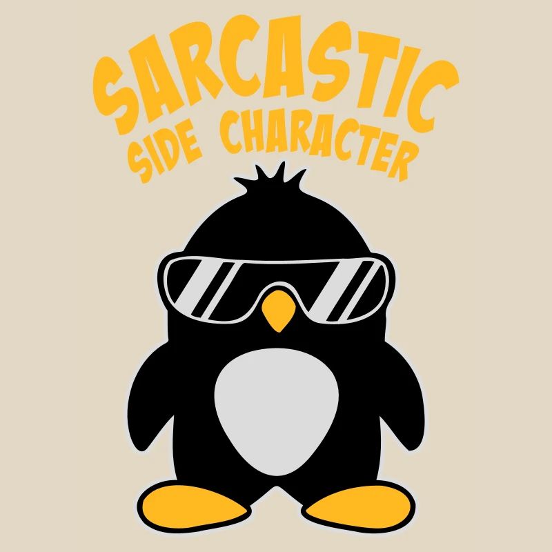 Penguin Sarcastic Side Character Sunglasses Logo