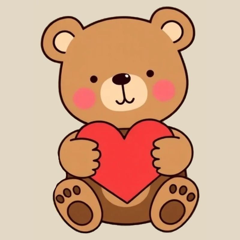 Bär mit rotem Herz Geschenk Mutter Muttertag