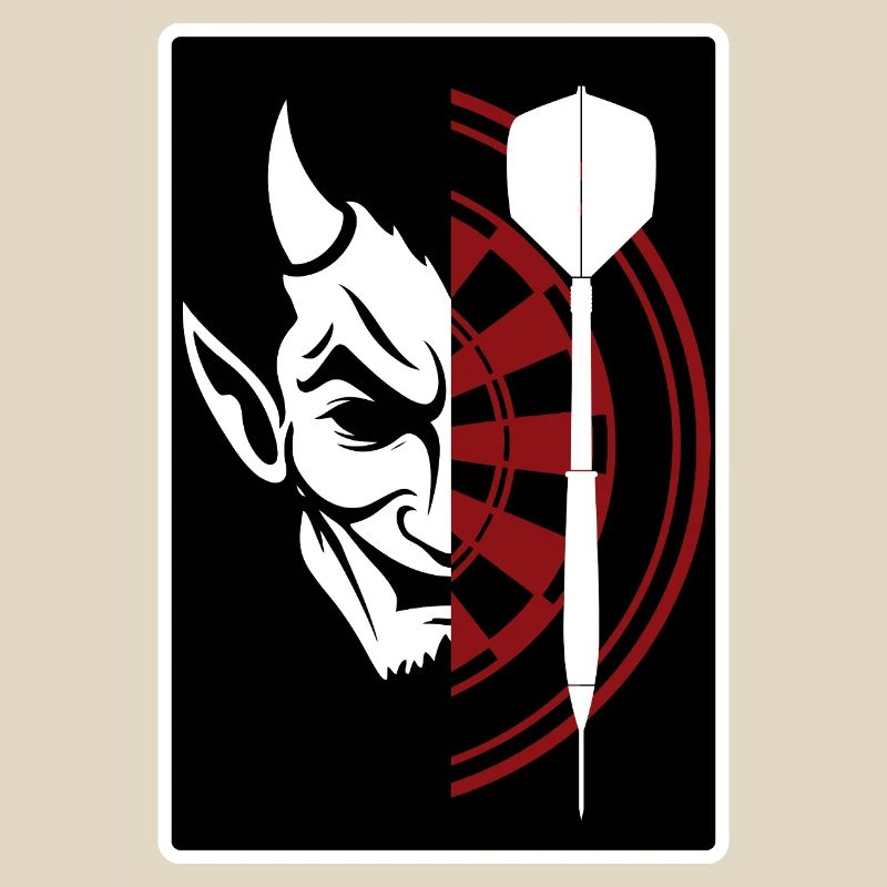 Darts, Bullseye, Dartboard and devil.