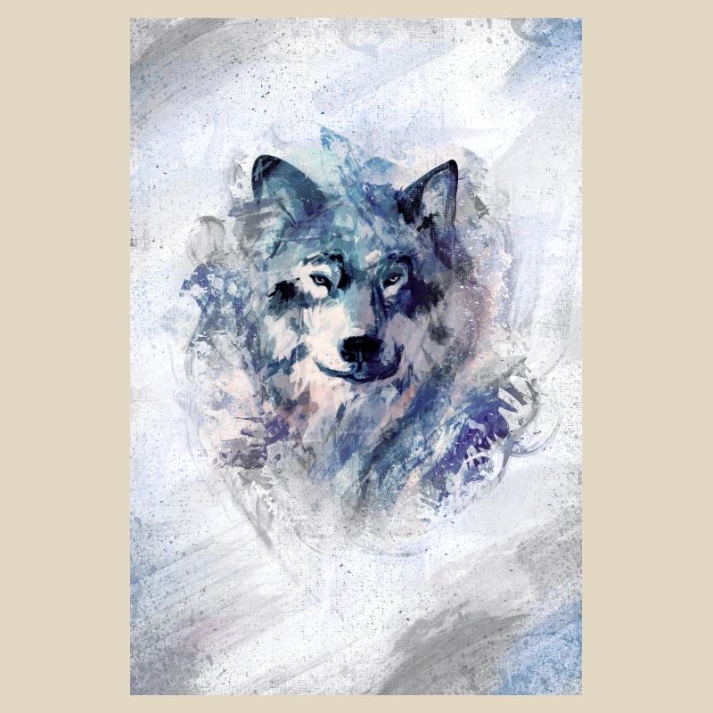 Wolf im Schneesturm grey Version