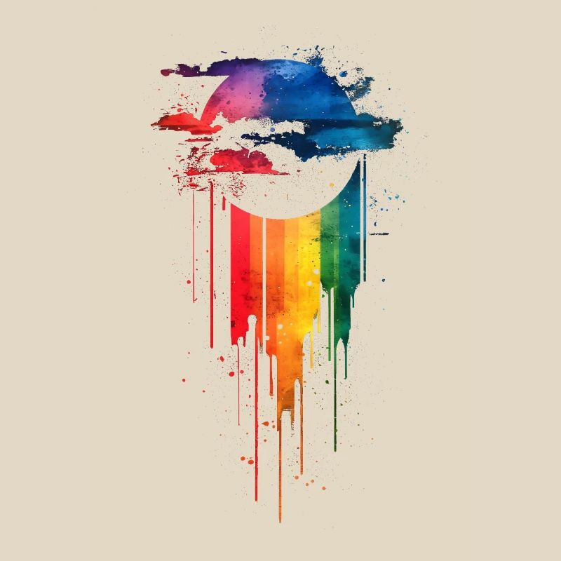 Subtil et cool Dripping Pride drapeau arc en ciel Design