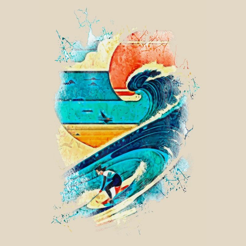 Ilustracja surfera na fali - Fun Surf