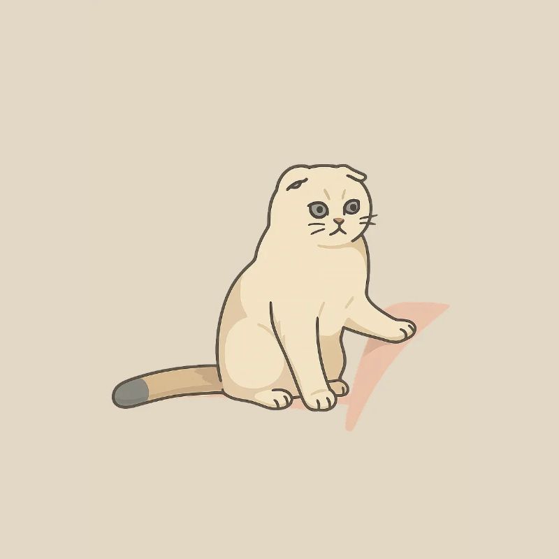 Cute Cat with a Melancholic Expression