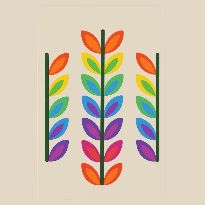 Conception de feuille arc-en-ciel dans un style vibrant