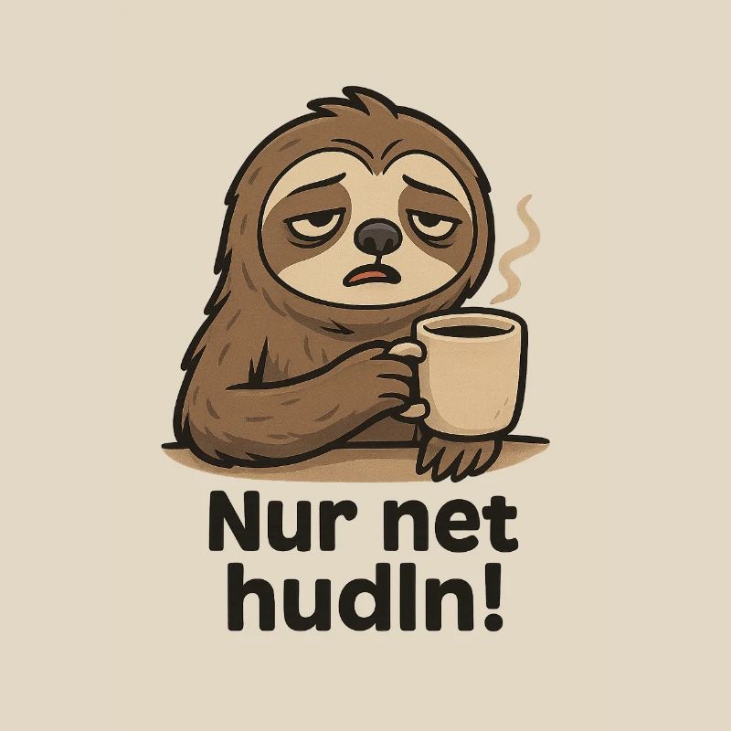 Sloth drinks coffee