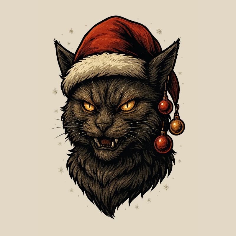 Schwarzer Weihnachtskater