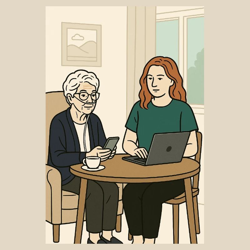 Des générations à la table avec la technologie