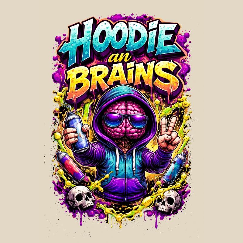 Graffiti de cerveau de sweat à capuche