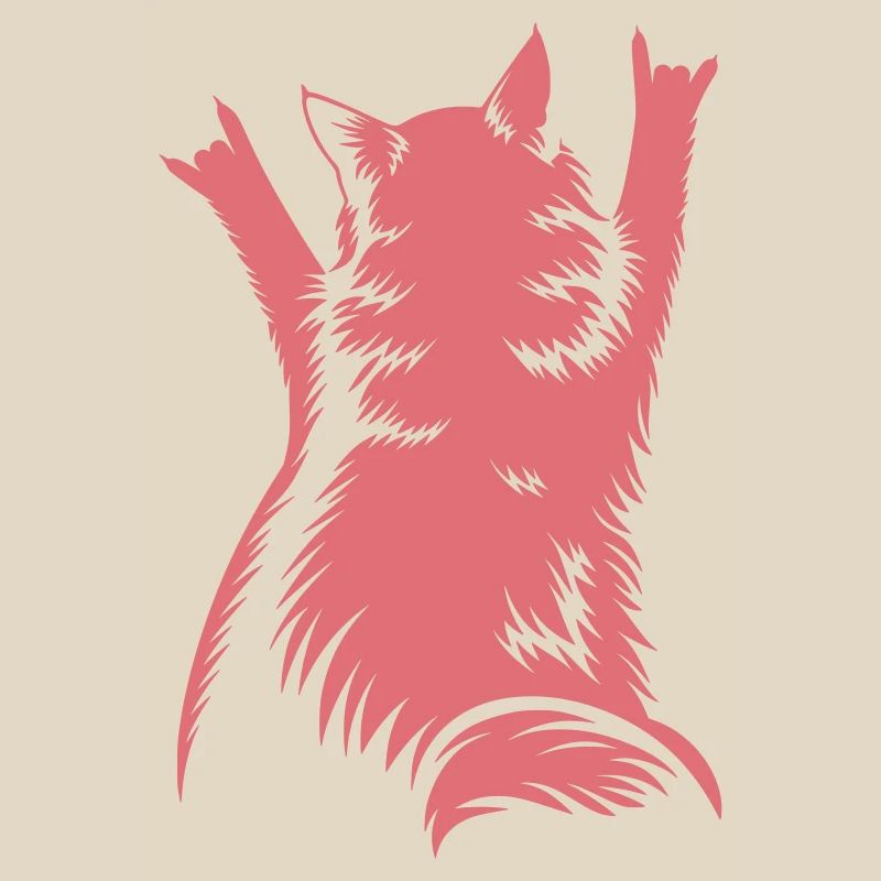 Rock Cat Back View – Devil Horns