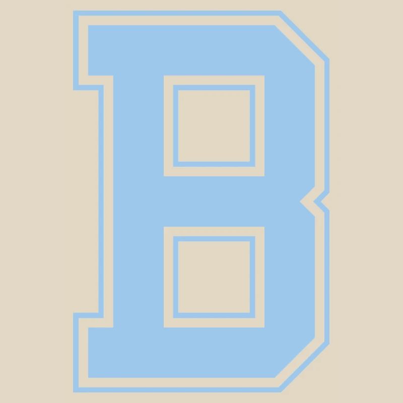 Monogram Light Blue Varsity College Initial B