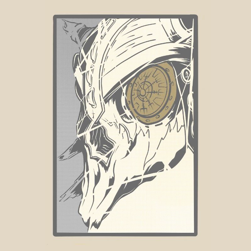 Steampunk skull with clockwork eye