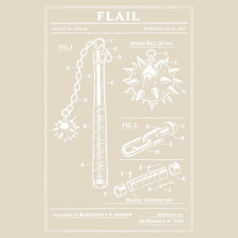 Plan médiéval de fléau de style breveté