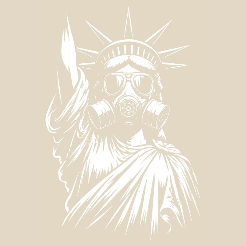 Freiheitsstatue mit Gasmasken-Design