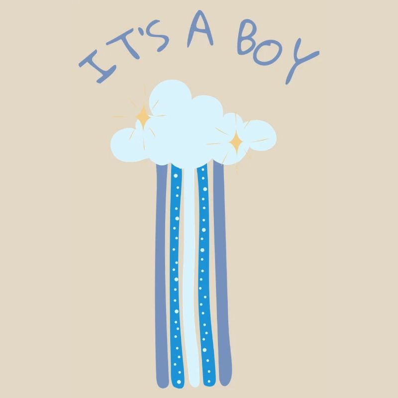 It's a Boy - Blue Rainbow with Cloud