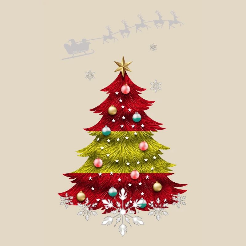 Sapin de Noël avec drapeau espagnol