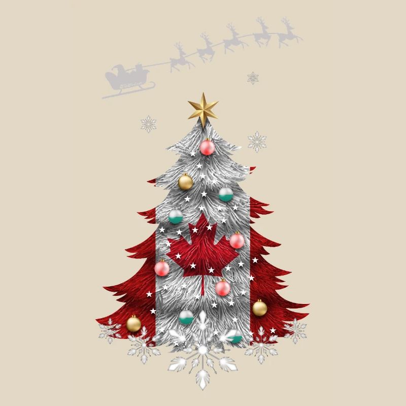 Christmas tree with Canada flag
