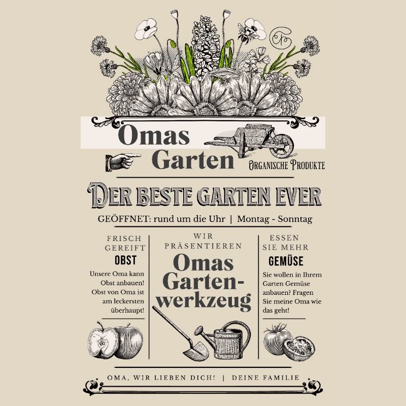 Oma Großmutter Garten Gärtnerin Geschenk