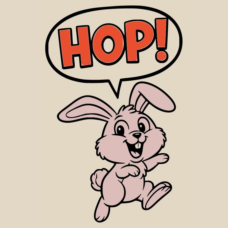 HOP! Bunny Jumping Comic Action Vector