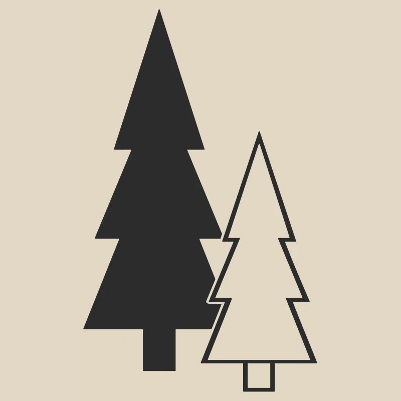 Sapins en silhouette forestière