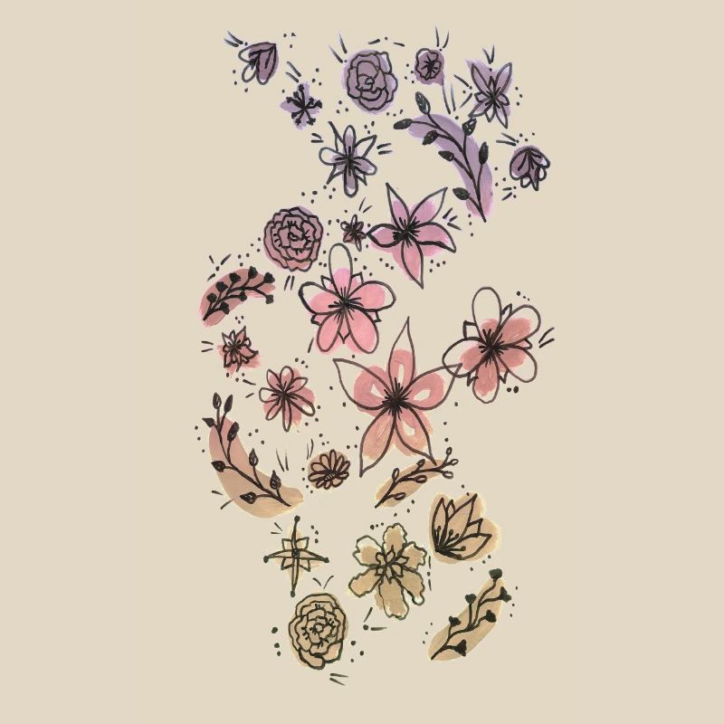 Prairie de fleurs colorée