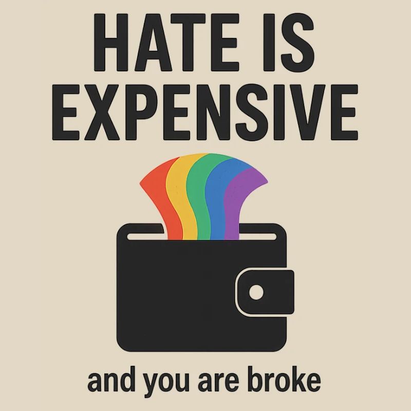 Hate Is Expensive Wallet Graphic