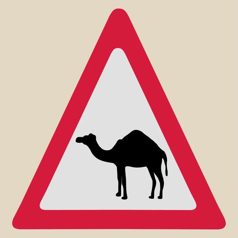 Caution Camel Traffic Sign