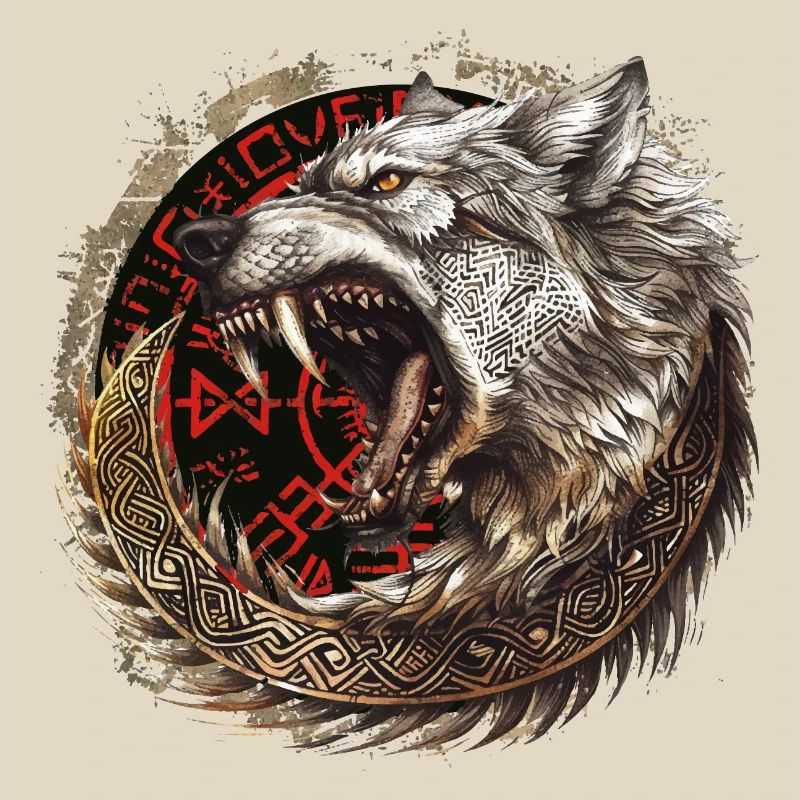 Viking Wolf Wolves Geri & Freki Valhalla d’Odin