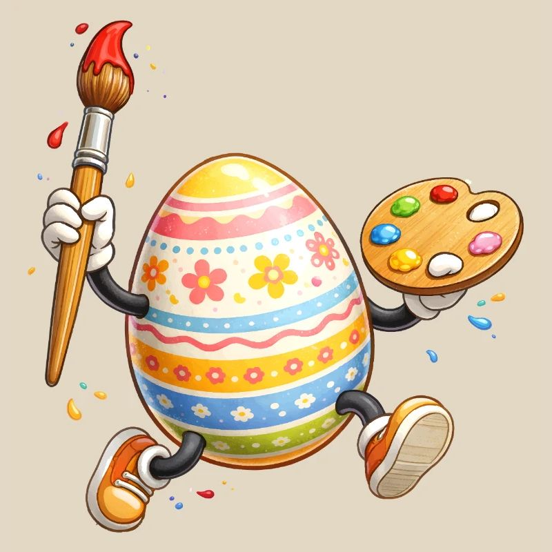 Artistic Easter Egg with Brush