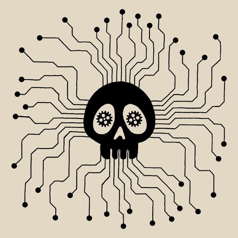 Microprocessor Skull (Black)