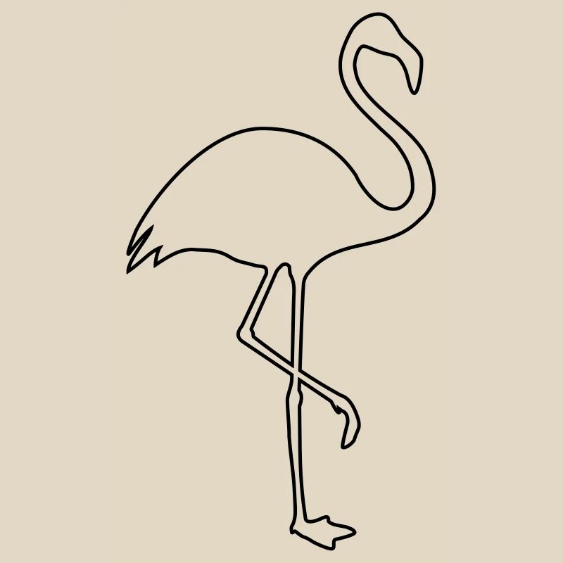 Flamingo silhouette summer sun beach